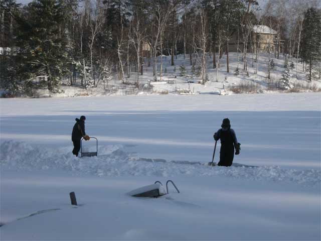 shoveling